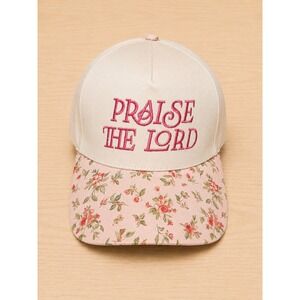 Zenana Praise The Lord Floral Brim Baseball Cap Adjustable Christian Hat NWT